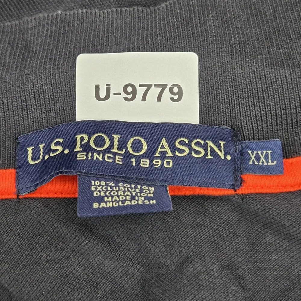 U.S.‎ Polo Assn. Men Polo XXL Black Big Flesh Pony Embroidery Short Sleeve